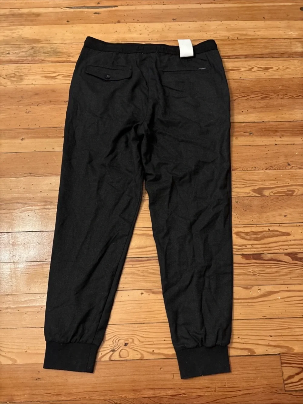 NWT Men’s Scotch And Soda Black Slim Fit Relaxed Brushed Wool Pleated Jogger XL